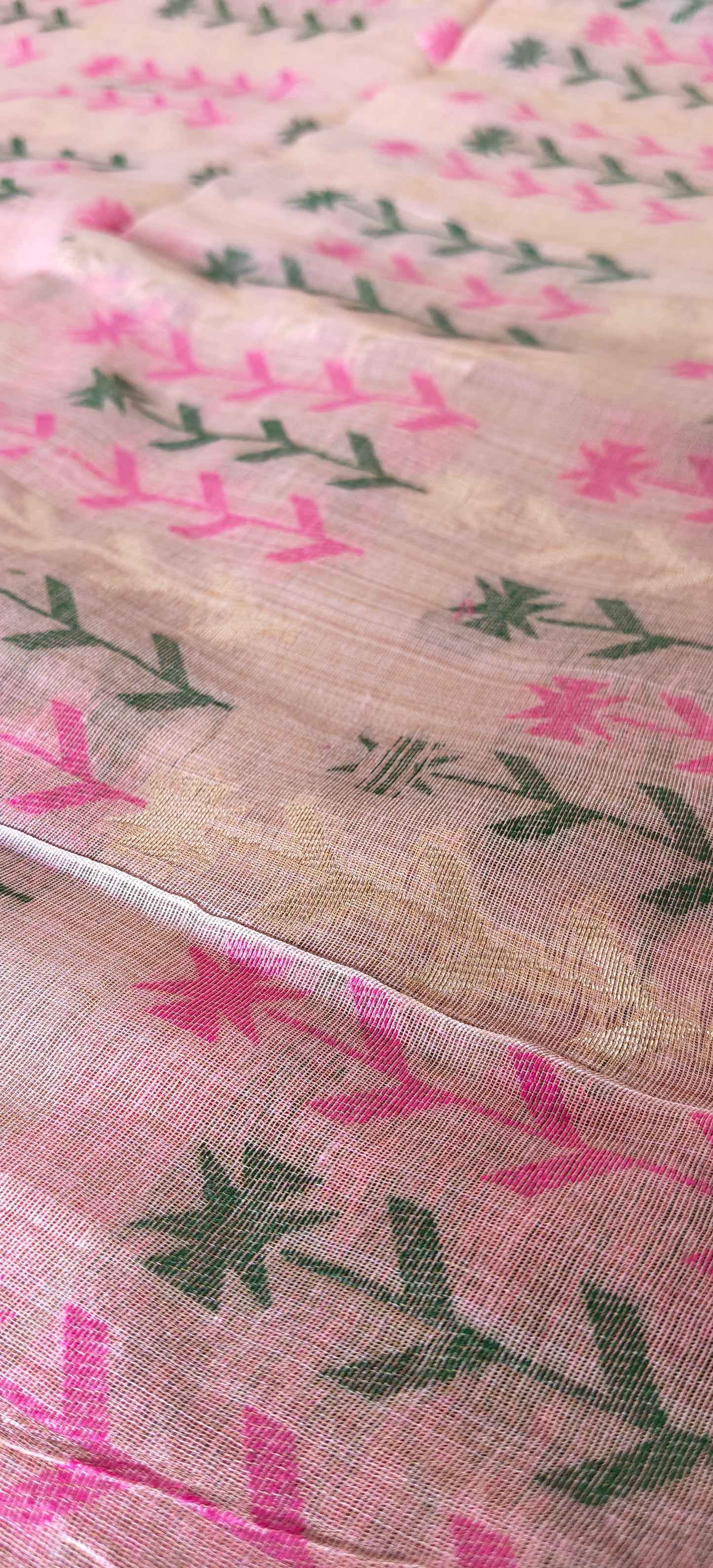 Cotton Thread Embroidered Saree