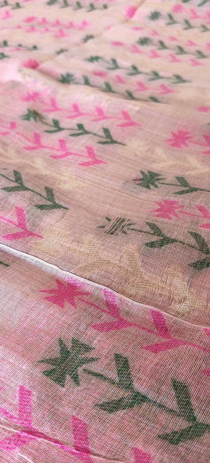 Cotton Thread Embroidered Saree
