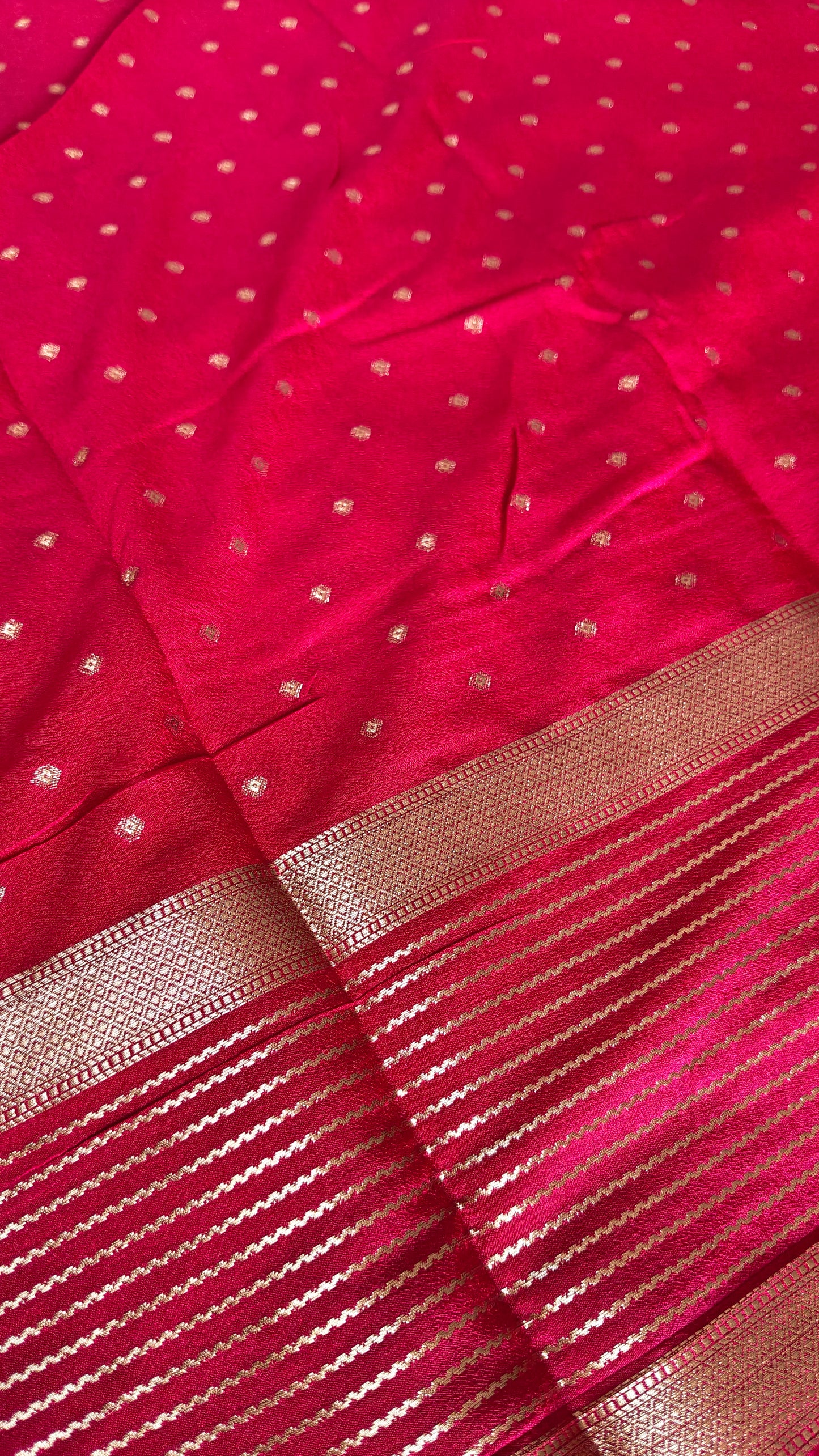 Yellow Semi Crepe Silk Saree with Contrast Border