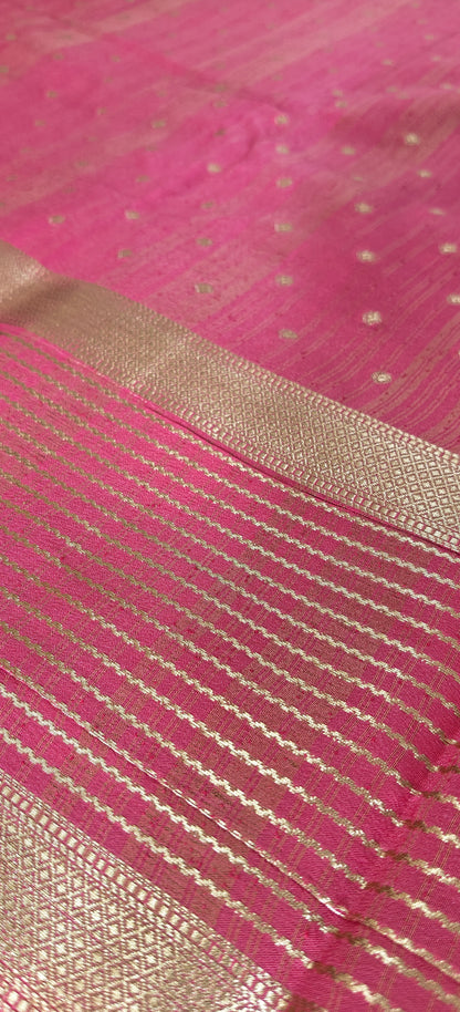 Green Semi Crepe Silk Saree with Contrast Border