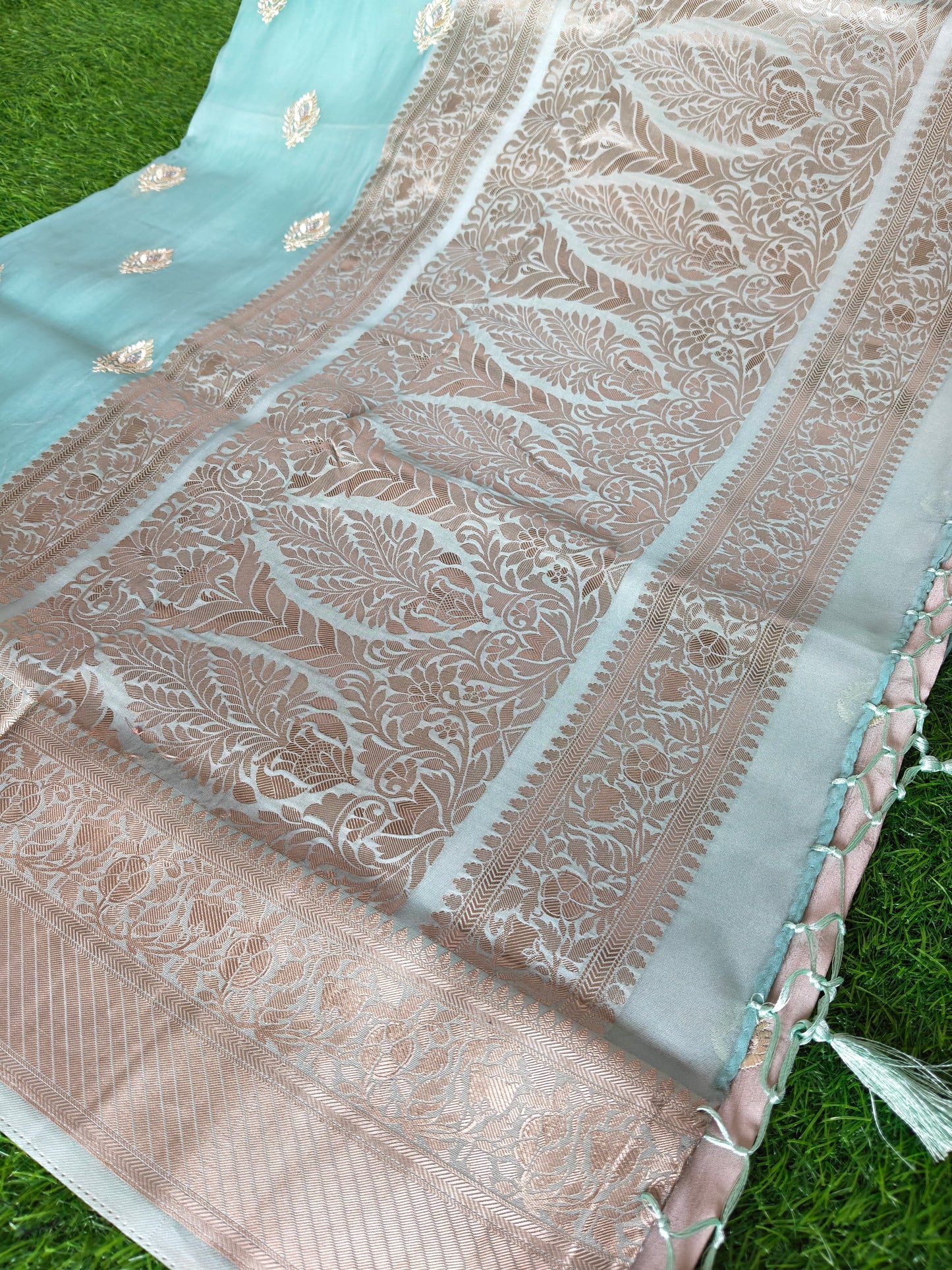 Sky BlueOrganza Saree (Copy)