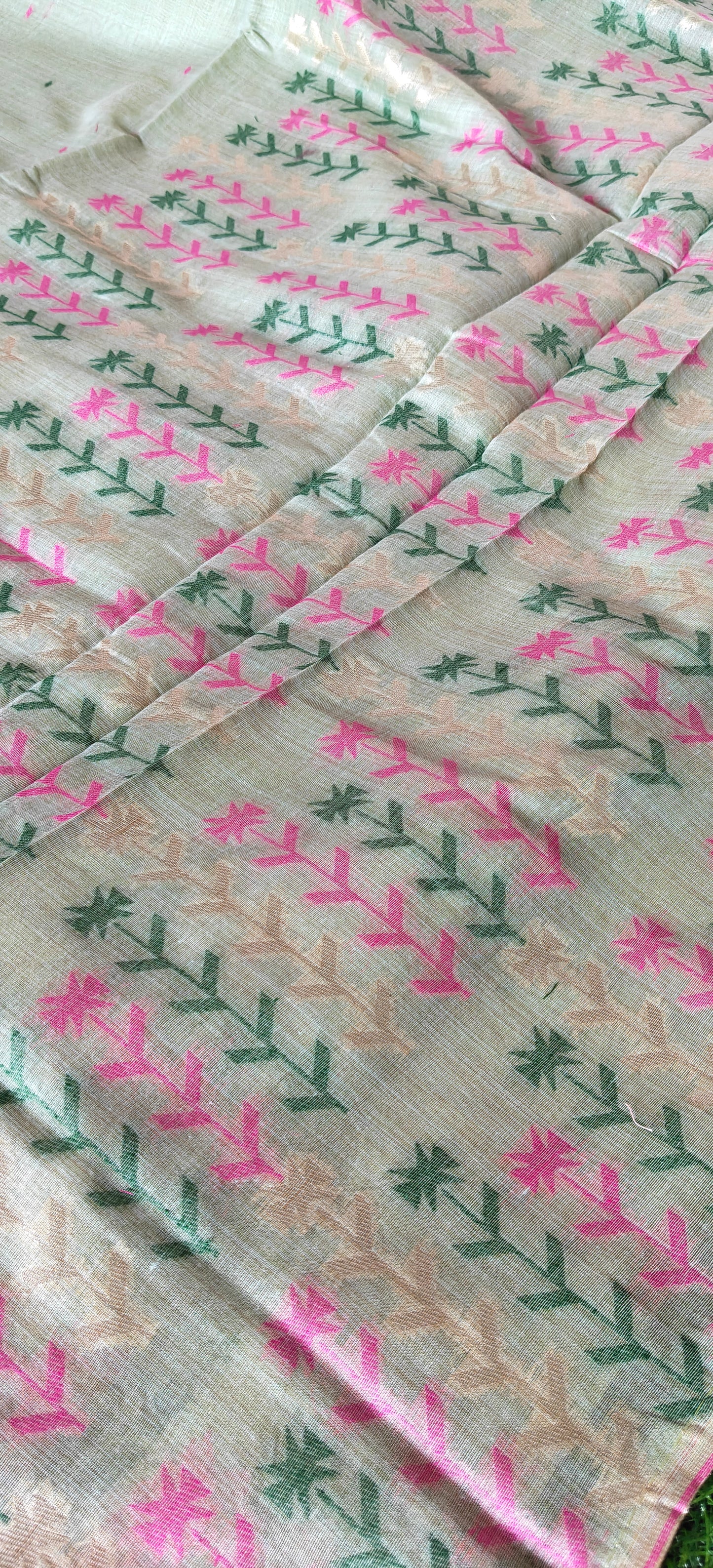 Thread Embroidered Cotton  Saree
