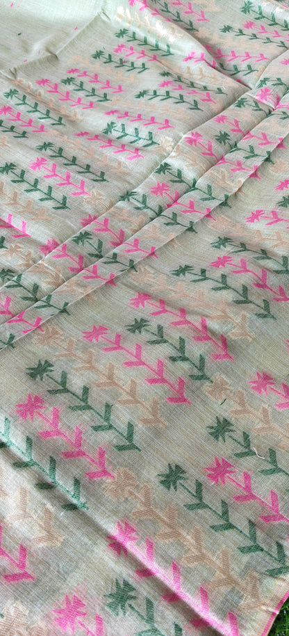 Thread Embroidered Cotton  Saree