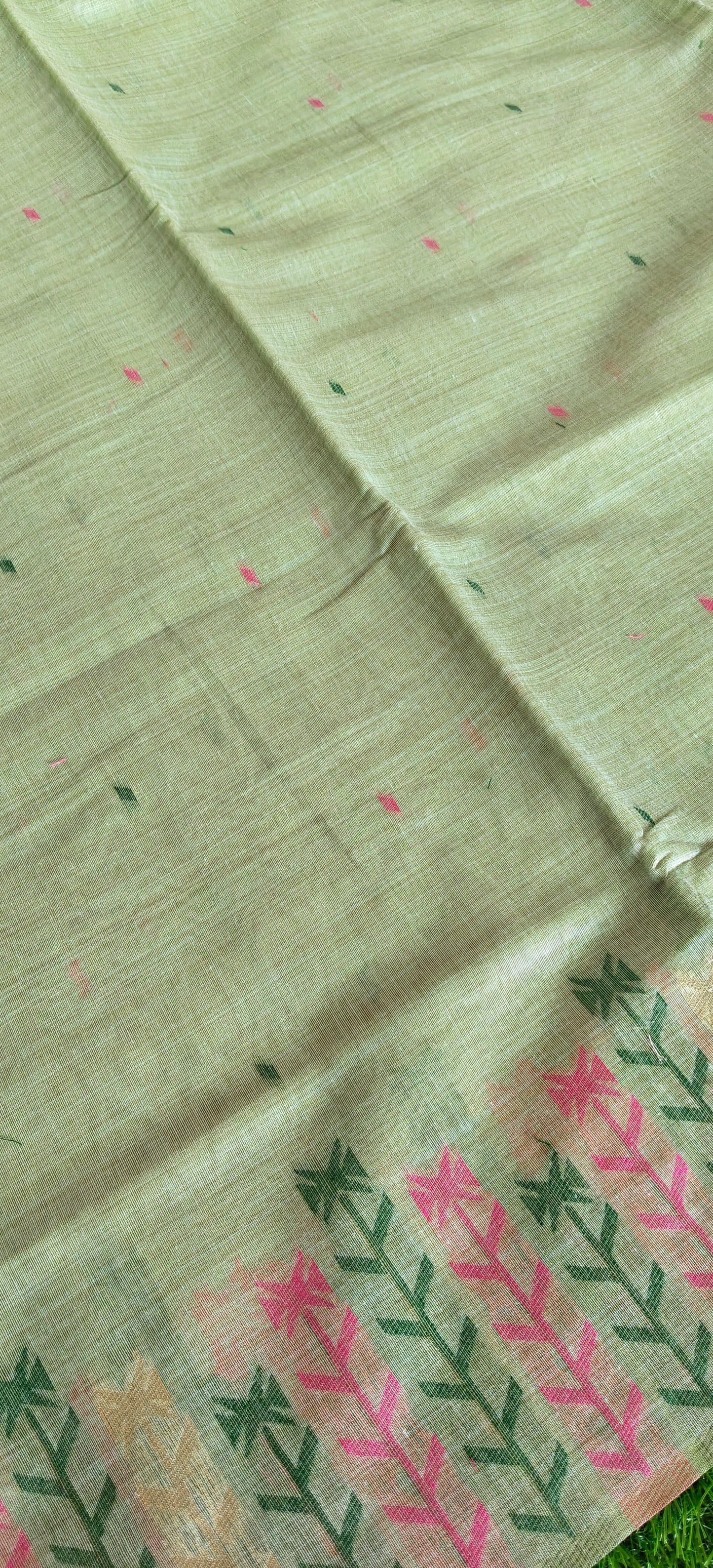 Thread Embroidered Cotton  Saree