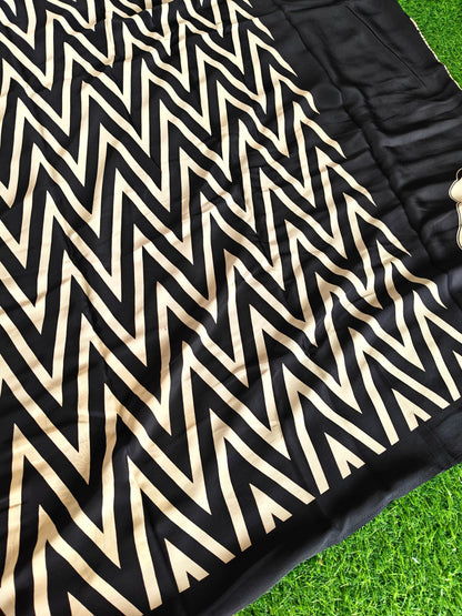 Black Italian crepe Silk Saree (Copy)