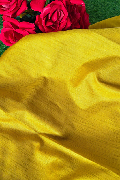 Yellow Raw Silk Saree with Small Motifs