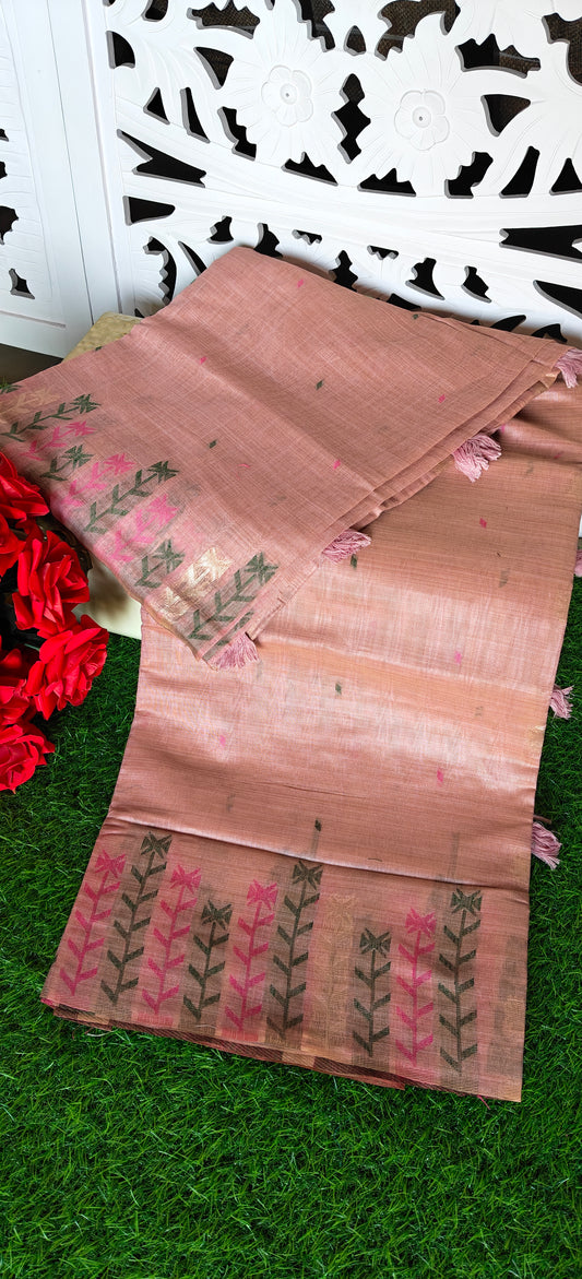 Cotton Thread Embroidered Saree
