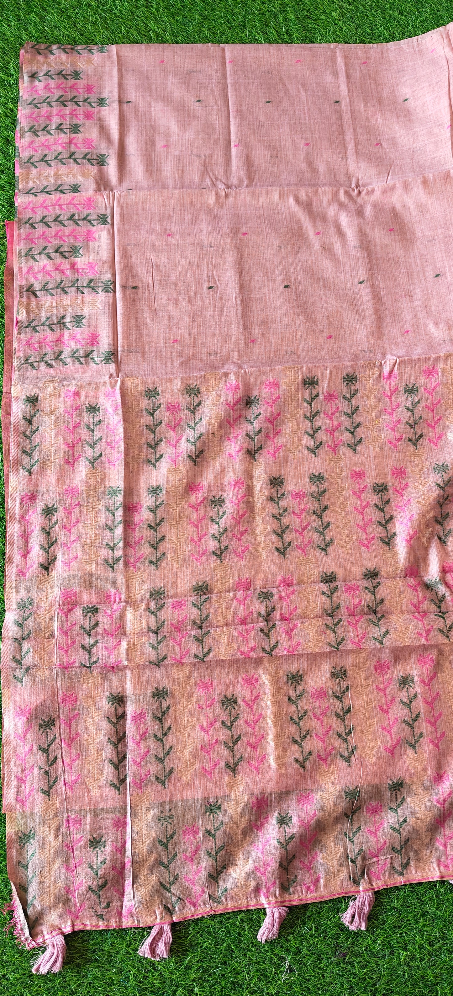 Cotton Thread Embroidered Saree