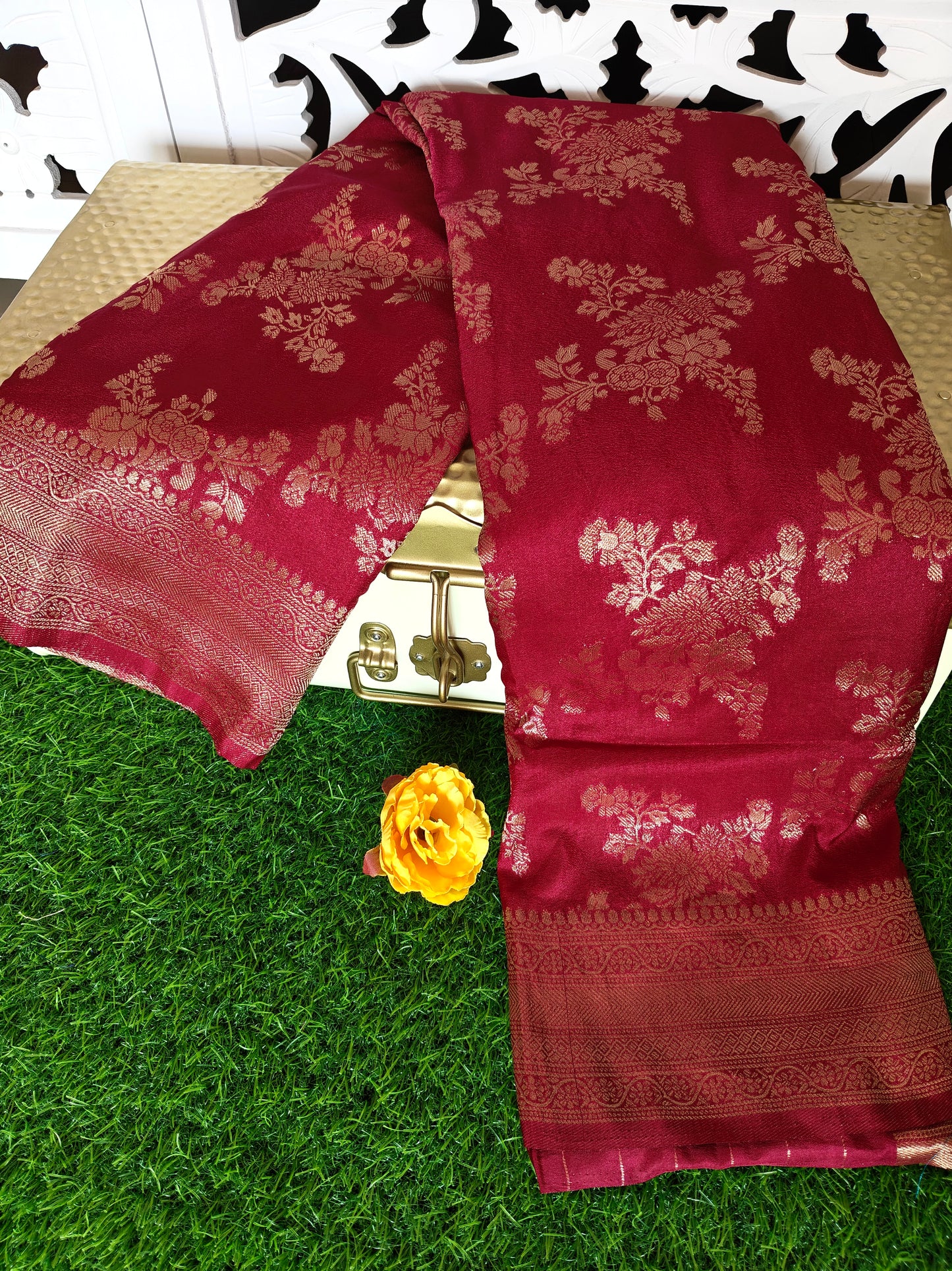 Marron Banarsi Silk Saree (Copy 2)