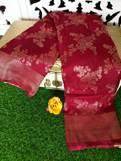 Marron Banarsi Silk Saree (Copy 2)