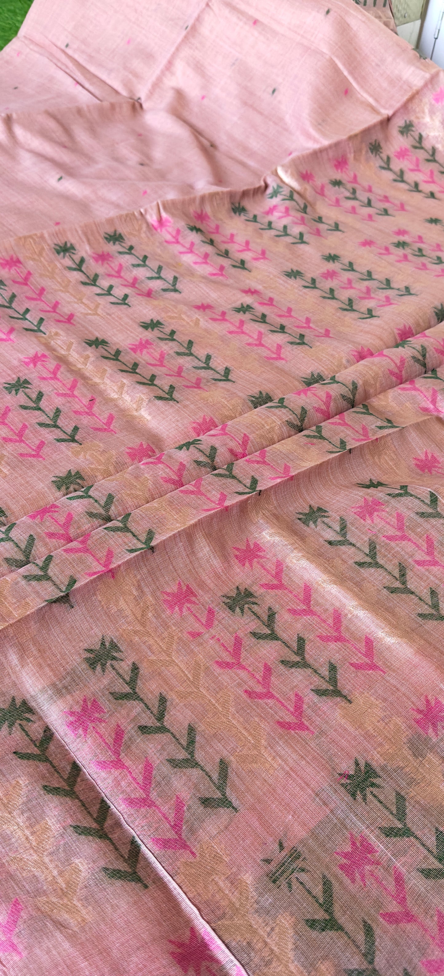 Cotton Thread Embroidered Saree