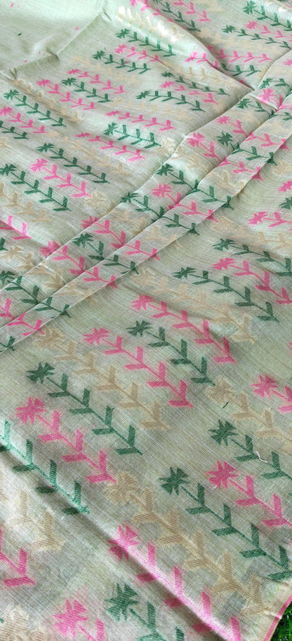 Thread Embroidered Cotton  Saree