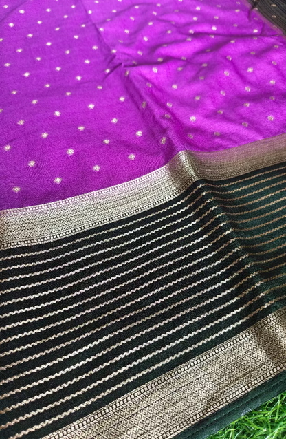 Crepe Silk lavender colour contrast border Saree (Copy)