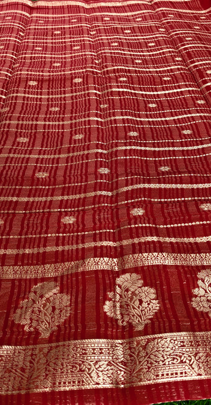 Green Semi Crepe Silk Saree with Contrast Border