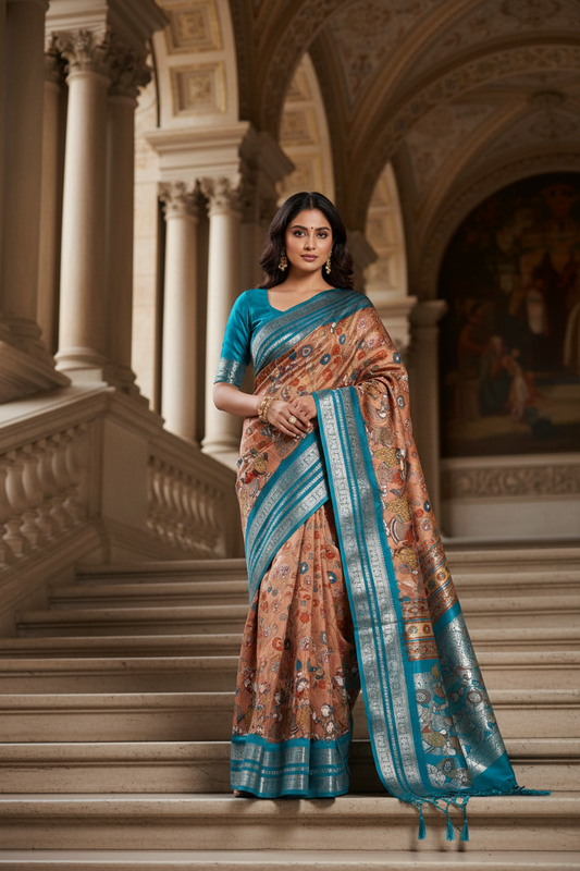 Kalamkari Print Semi Crepe Silk (Copy 3)