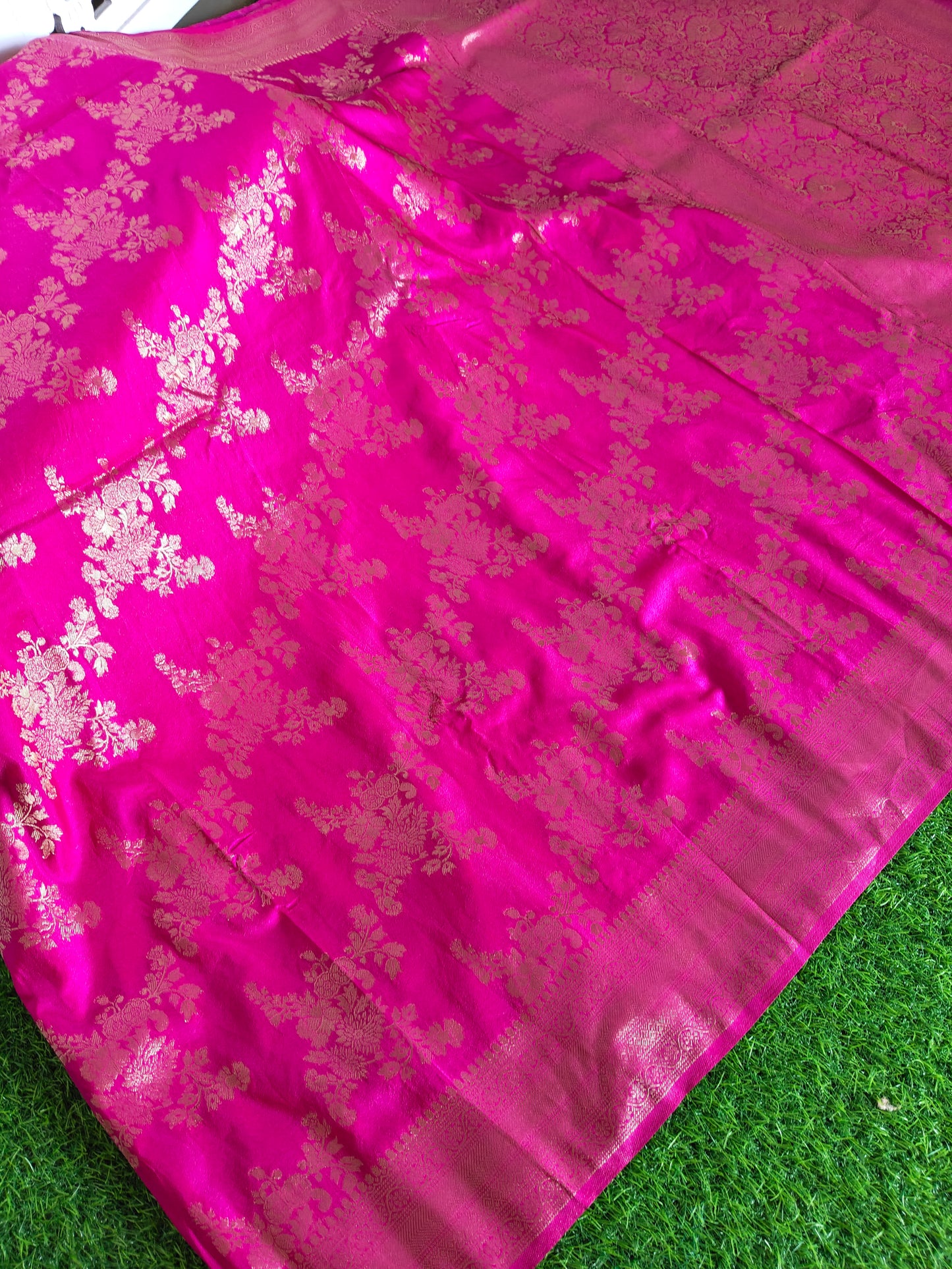 Rani Pink Banaras Silk Saree
