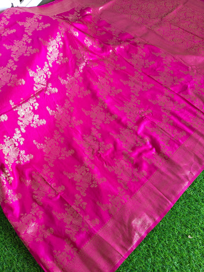 Rani Pink Banaras Silk Saree