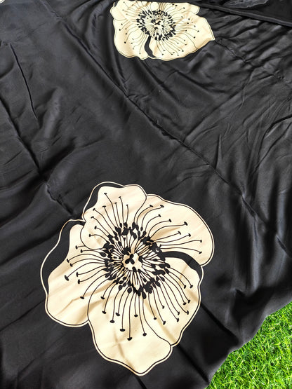 Black Italian crepe Silk Saree (Copy)
