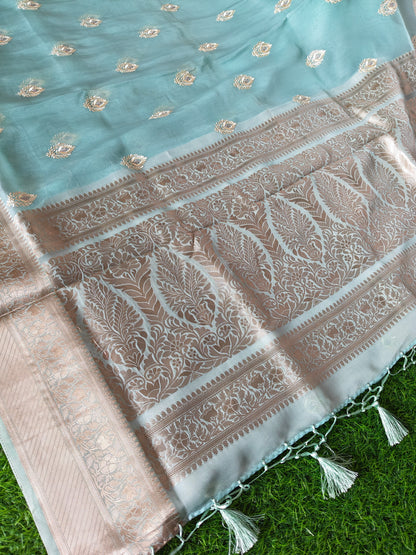 Sky BlueOrganza Saree (Copy)