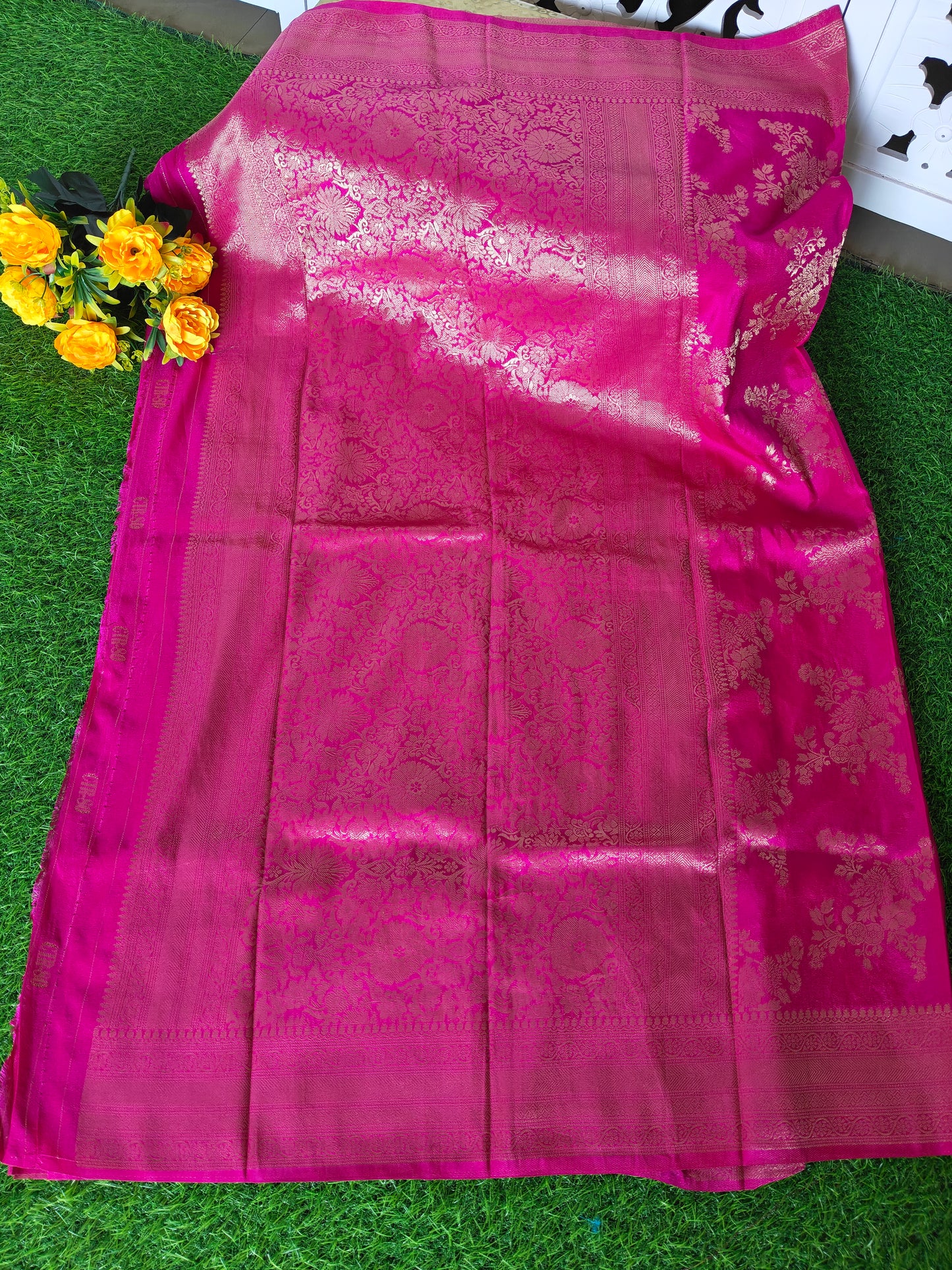 Rani Pink Banaras Silk Saree