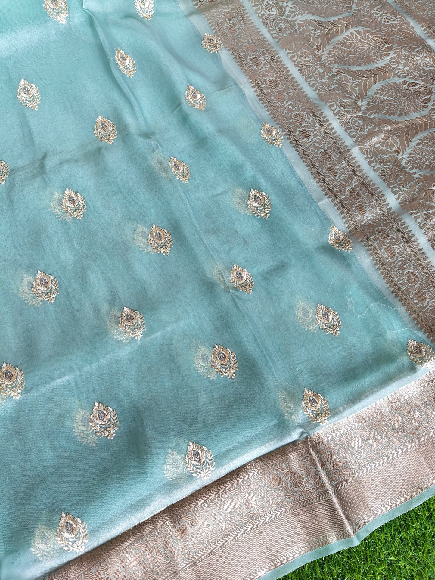 Sky BlueOrganza Saree (Copy)