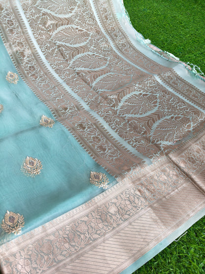 Sky BlueOrganza Saree (Copy)