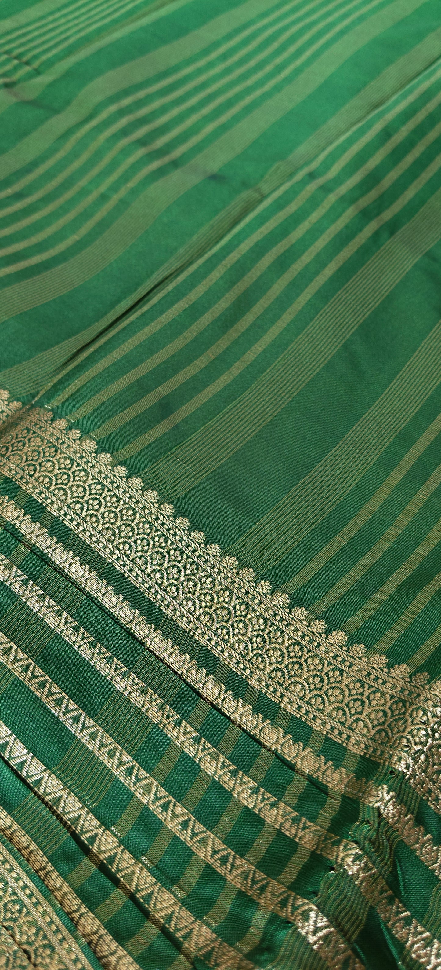 Yellow Semi Crepe Silk Saree with Contrast Border