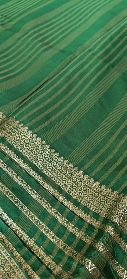 Yellow Semi Crepe Silk Saree with Contrast Border