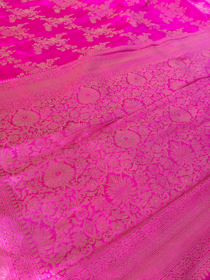 Rani Pink Banaras Silk Saree