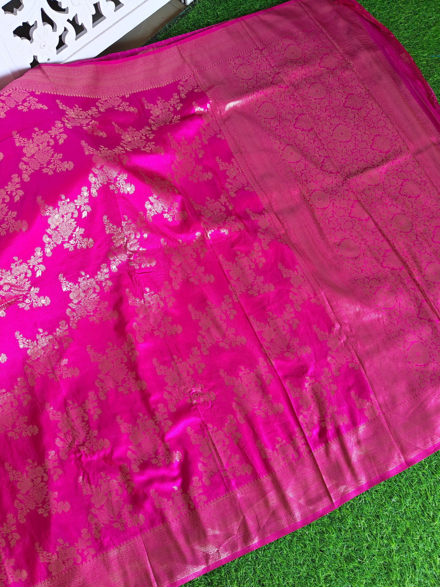 Rani Pink Banaras Silk Saree