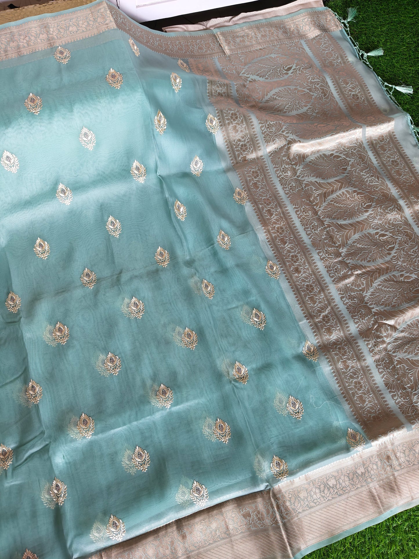 Sky BlueOrganza Saree (Copy)