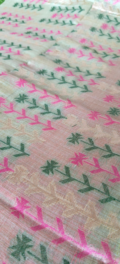 Thread Embroidered Cotton  Saree