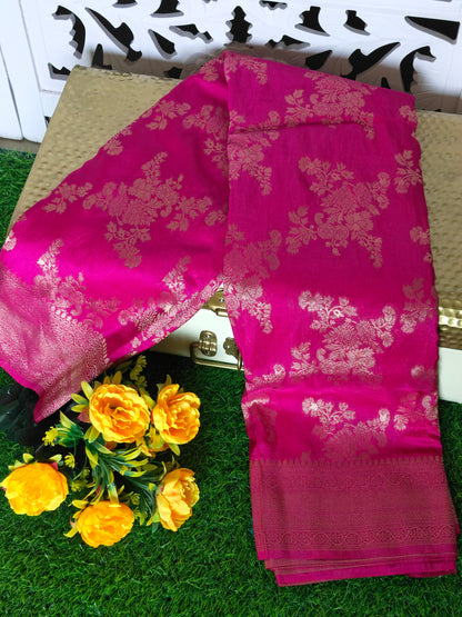 Rani Pink Banaras Silk Saree