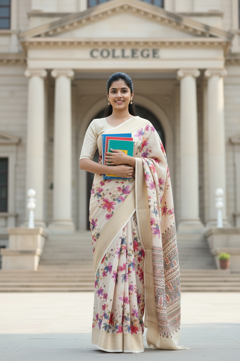 White Georgette Saree (Copy 2)