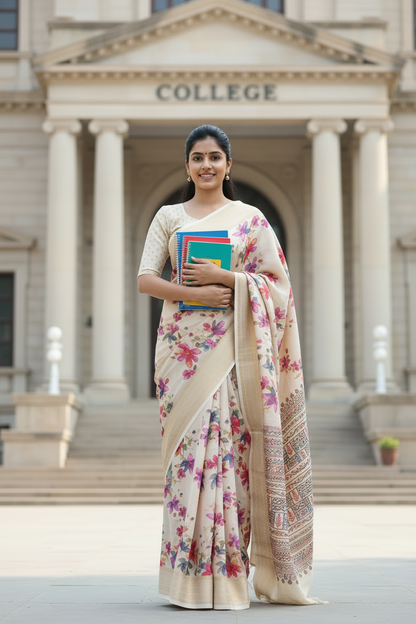 White Georgette Saree (Copy 2)