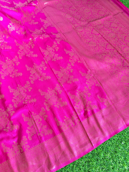 Rani Pink Banaras Silk Saree