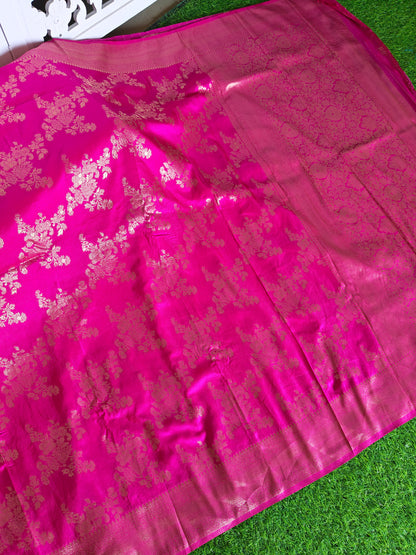 Rani Pink Banaras Silk Saree