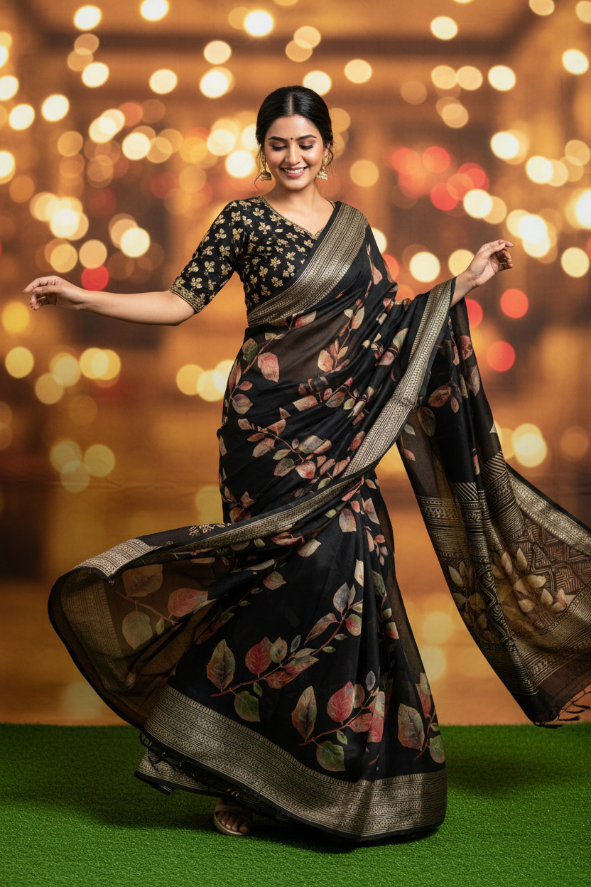 Black Georgette Saree