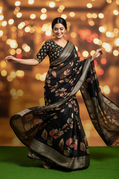 Black Georgette Saree