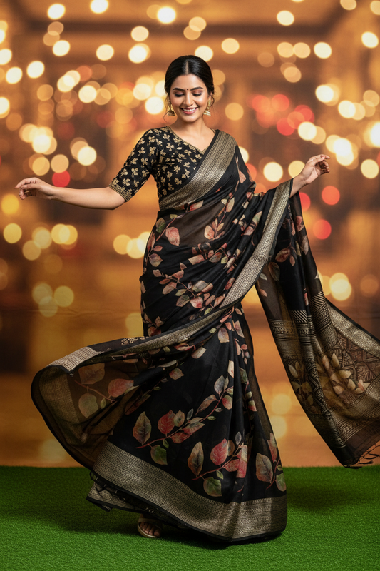 Black Georgette Saree