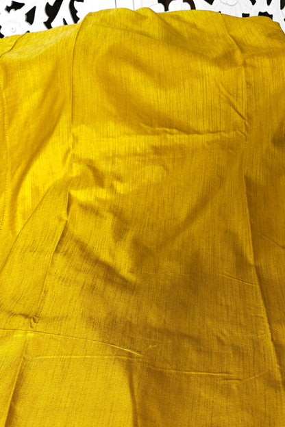 Yellow Raw Silk Saree with Small Motifs