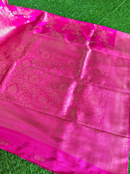 Rani Pink Banaras Silk Saree