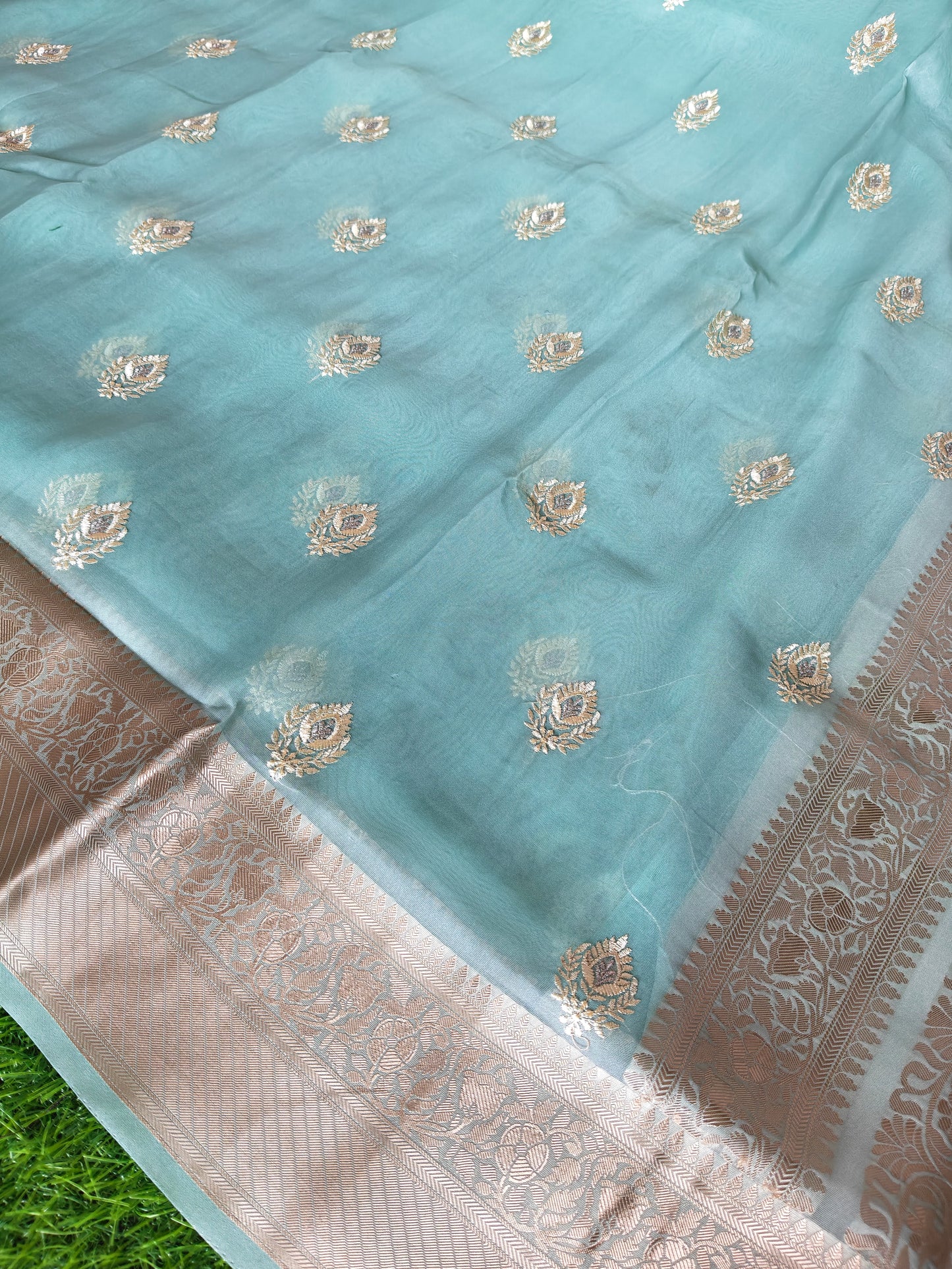 Sky BlueOrganza Saree (Copy)