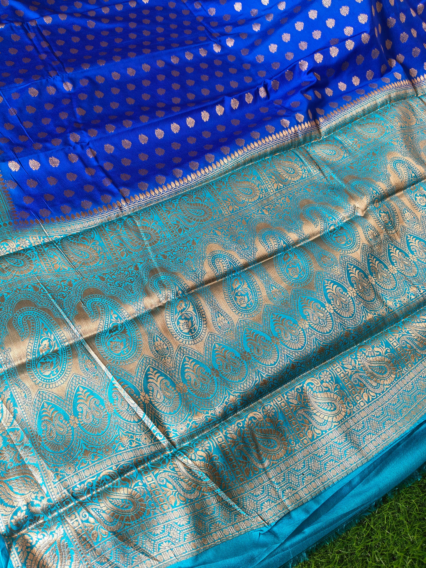 Royal blue Banarsi crepe Silk Saree