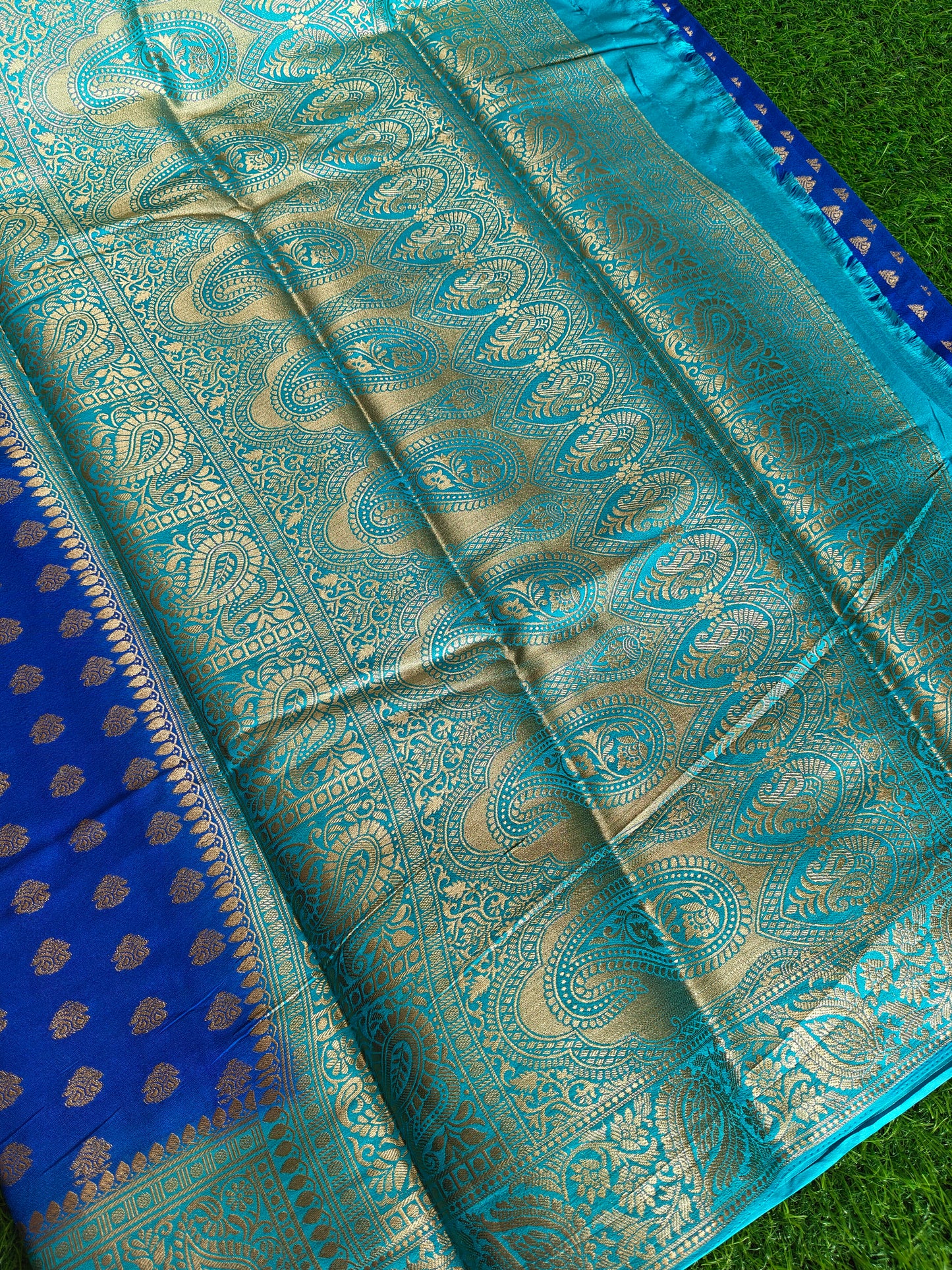 Royal blue Banarsi crepe Silk Saree