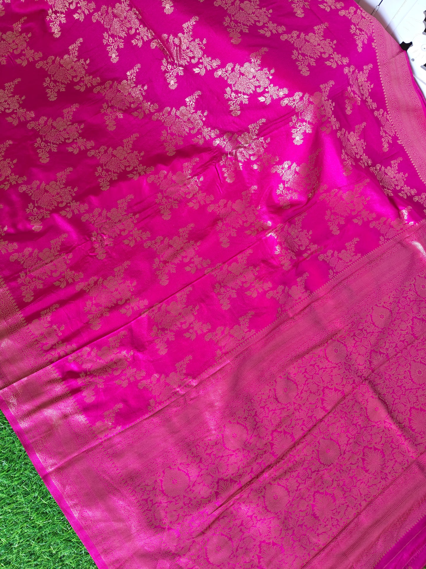 Rani Pink Banaras Silk Saree