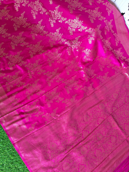 Rani Pink Banaras Silk Saree