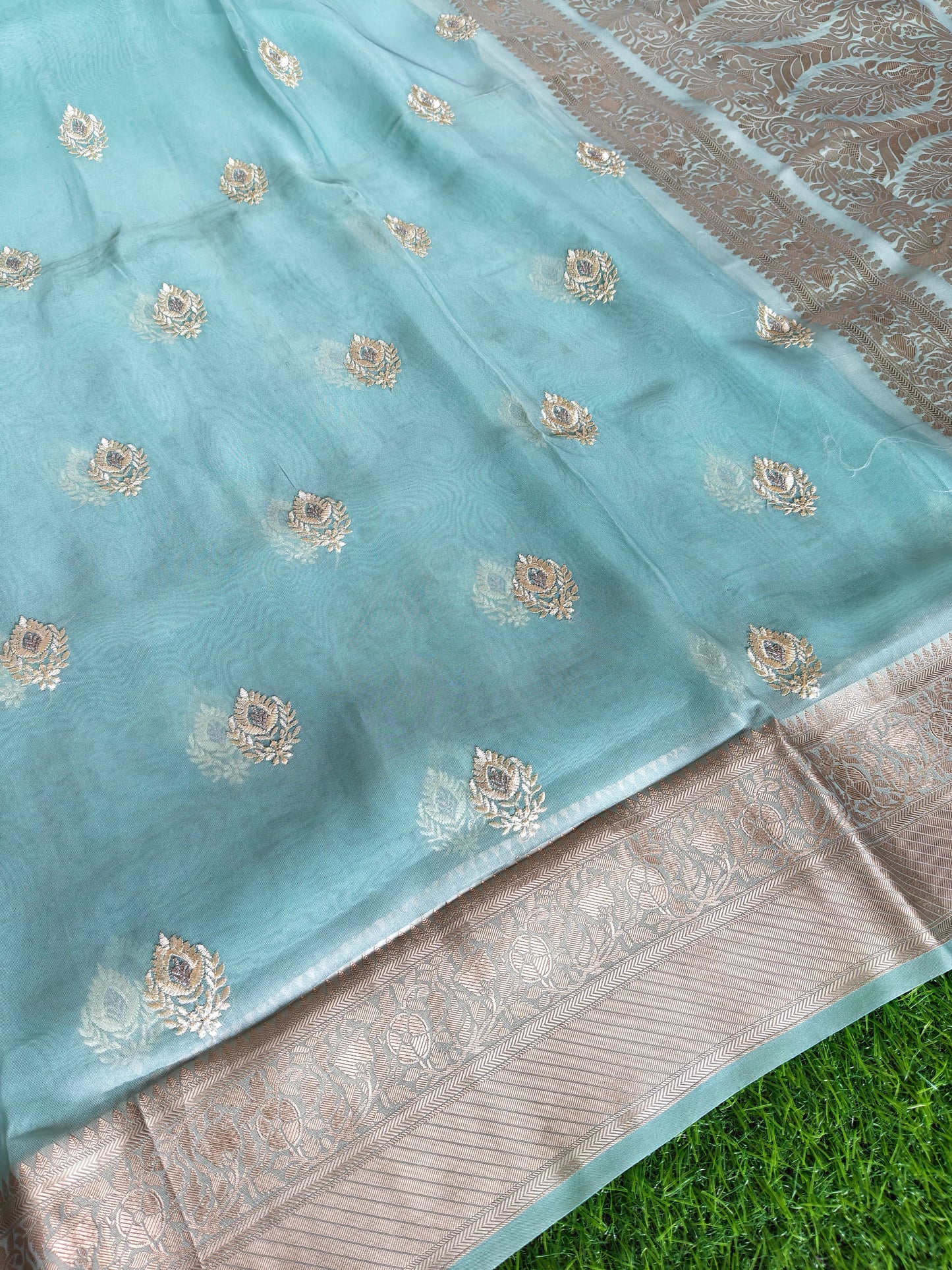 Sky BlueOrganza Saree (Copy)
