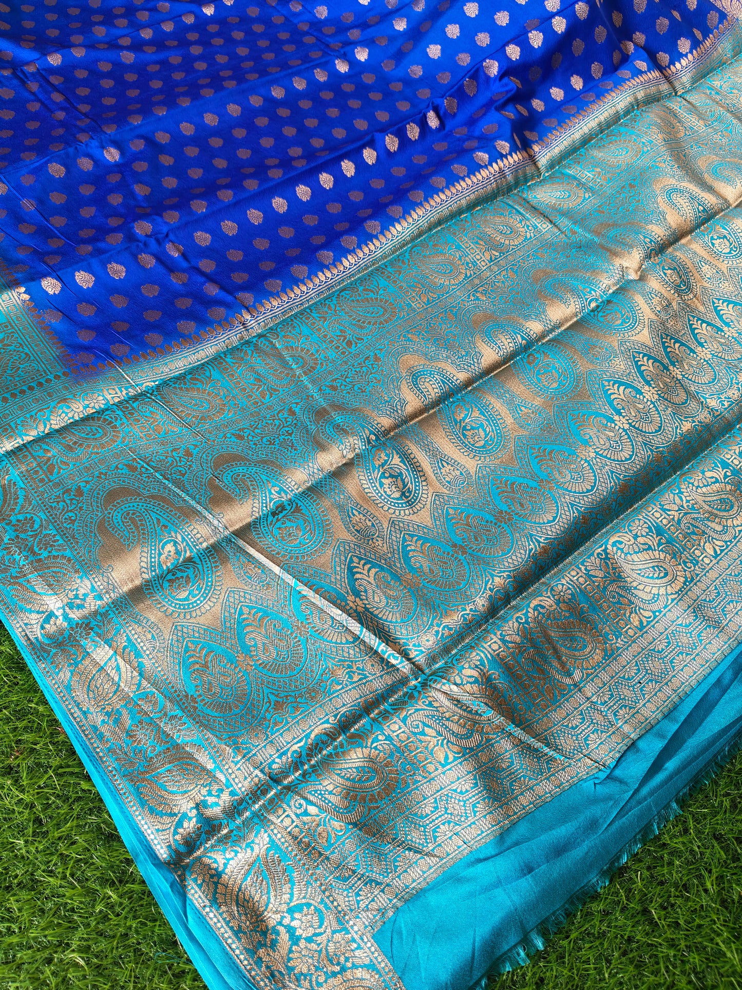 Royal blue Banarsi crepe Silk Saree