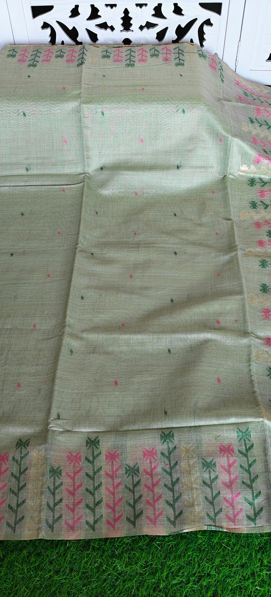 Thread Embroidered Cotton  Saree